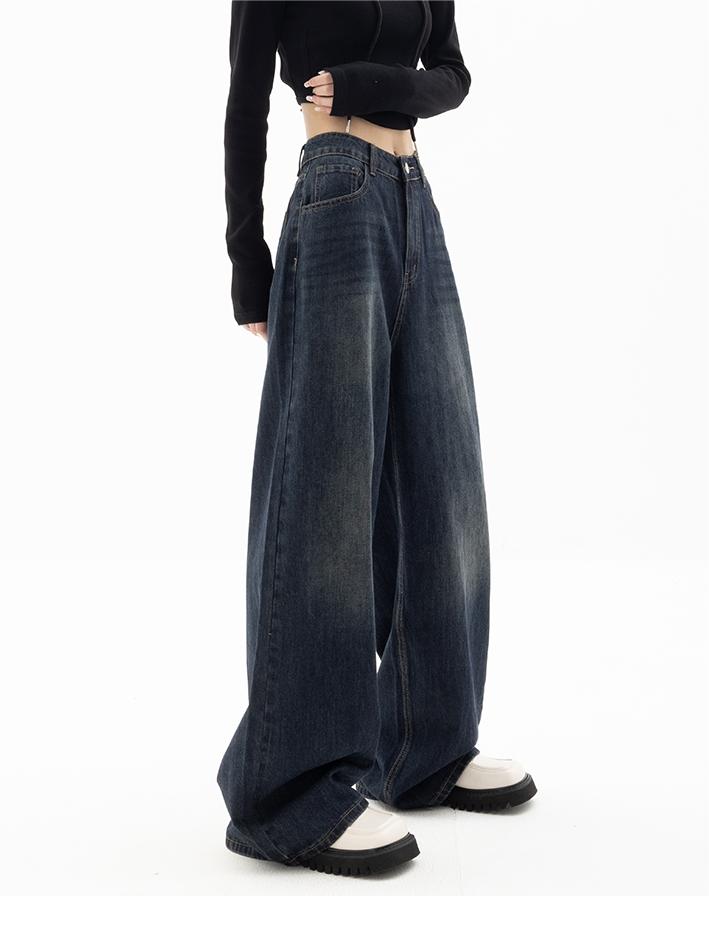 Jean boyfriend baggy vintage bleu foncé des années 90
