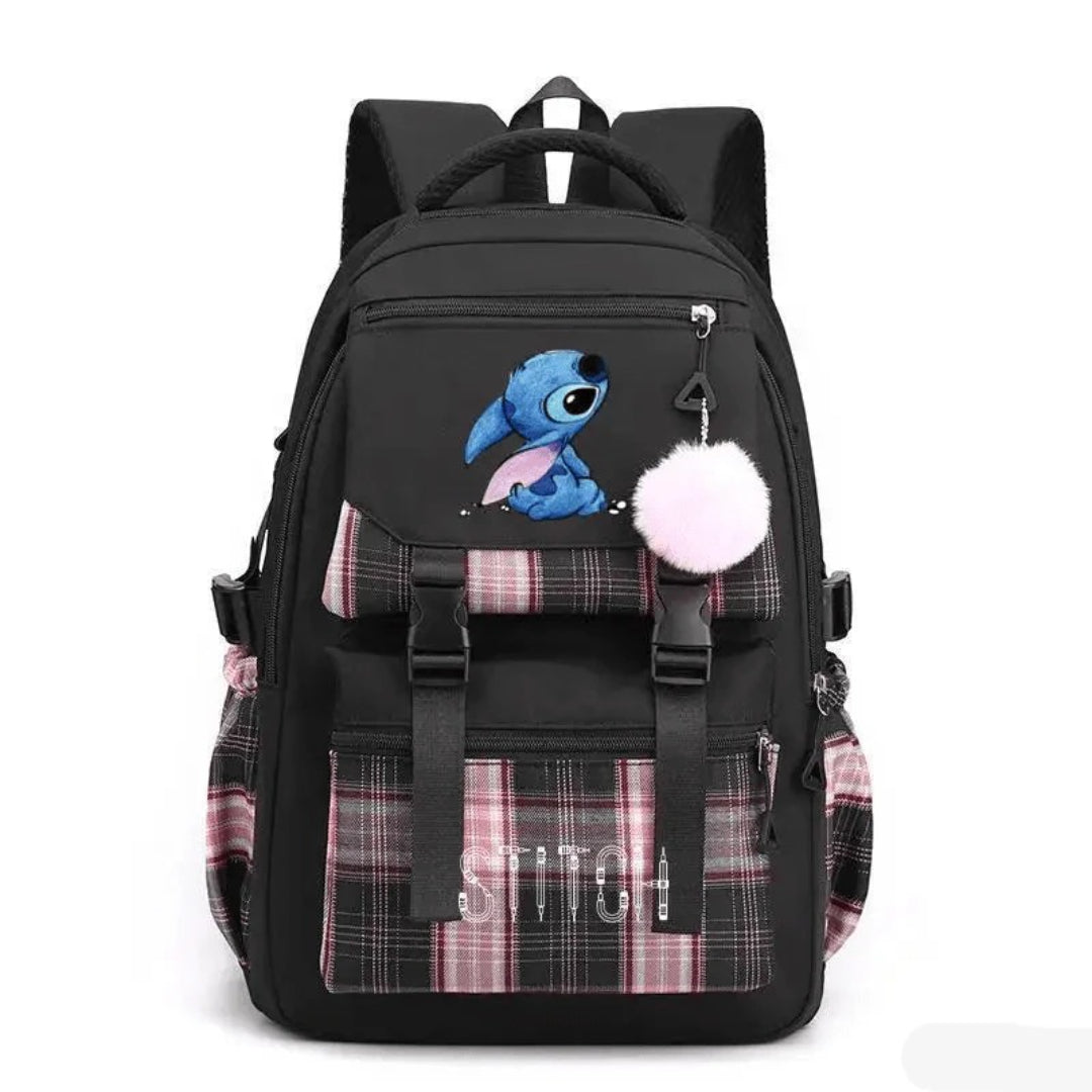 Sac à dos scolaire spacieux avec design Stitch