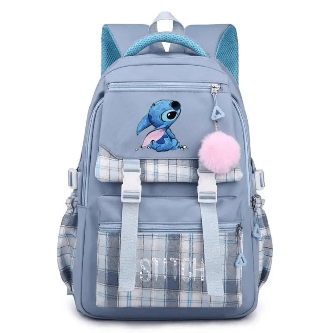 Sac à dos scolaire spacieux avec design Stitch