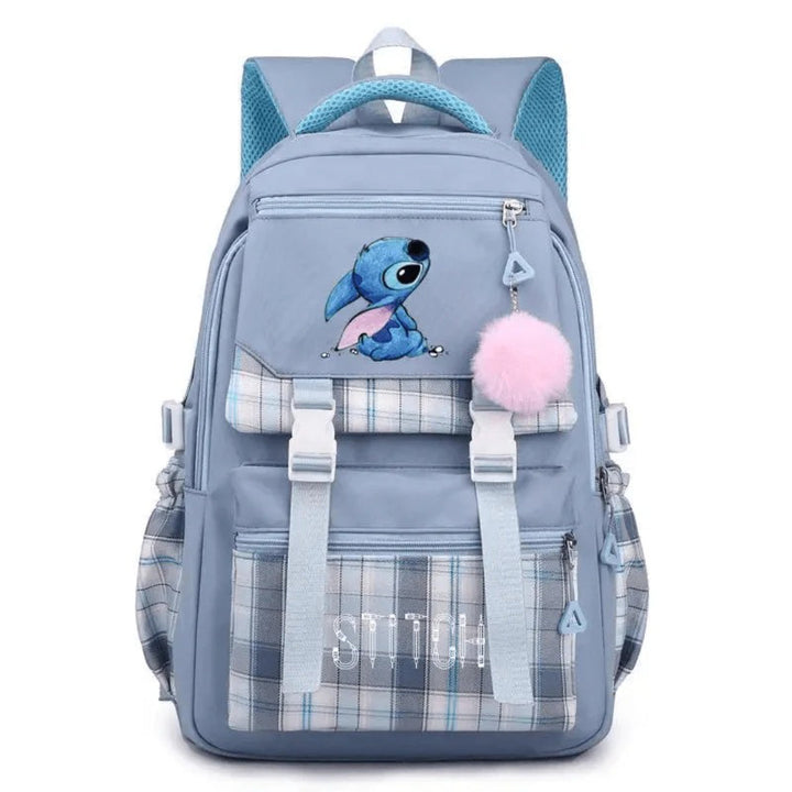 Sac à dos scolaire spacieux avec design Stitch