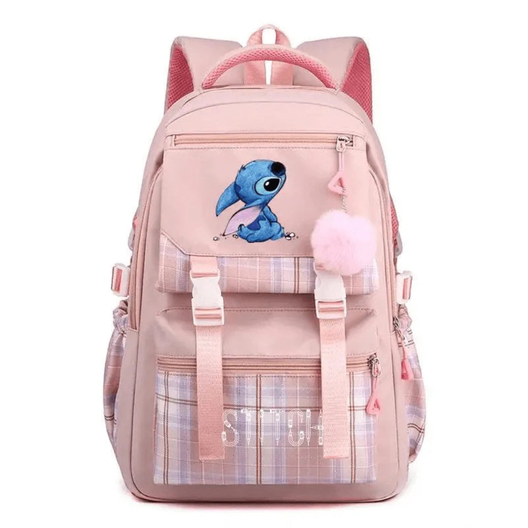 Sac à dos scolaire spacieux avec design Stitch
