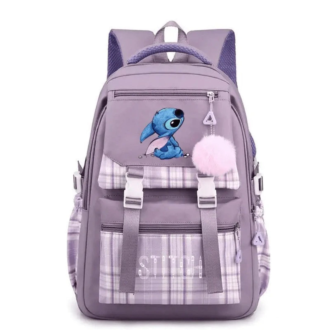 Sac à dos scolaire spacieux avec design Stitch
