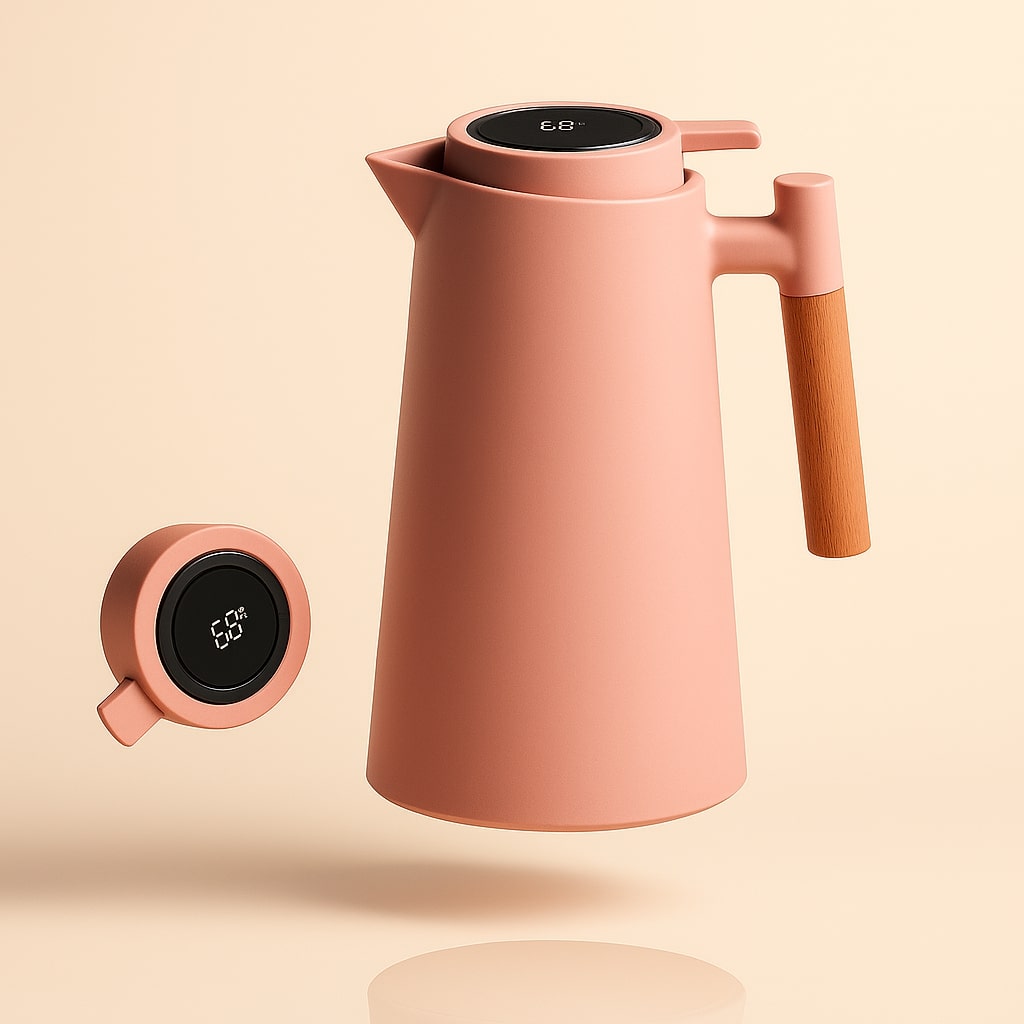 Carafe Thermique avec Affichage de Température | Pichet Isolé de 1 L pour Café & Thé