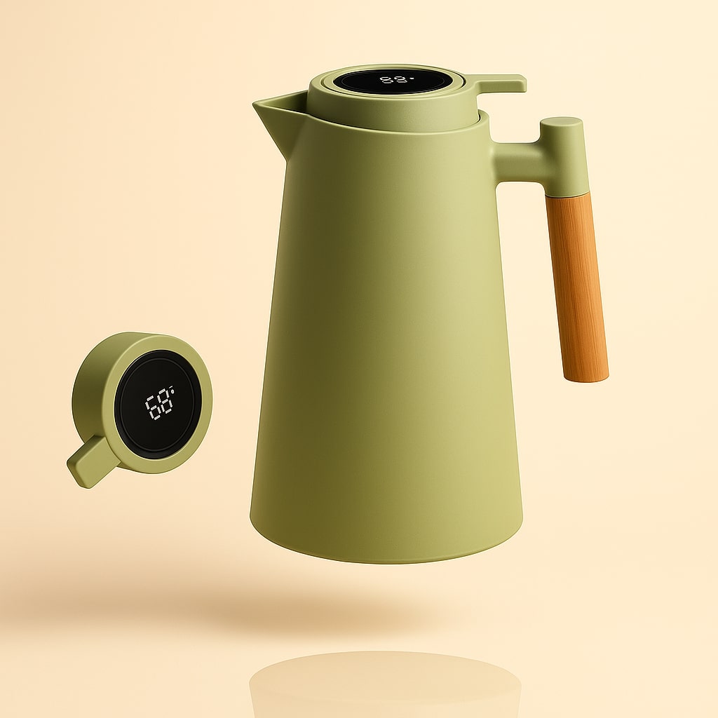 Carafe Thermique avec Affichage de Température | Pichet Isolé de 1 L pour Café & Thé